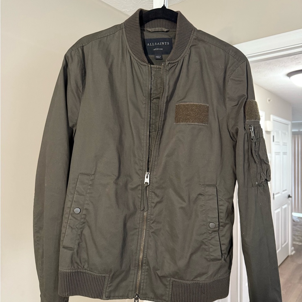 All Saints Men's Khaki Bomber Jacket